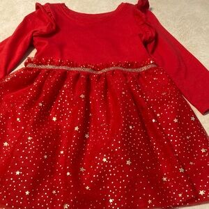 Red & gold Christmas dress 2T